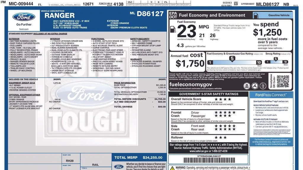 2021 Ford Ranger Lariat