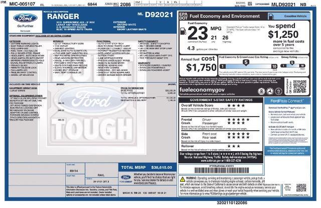 2021 Ford Ranger Lariat — photo 1 of 12