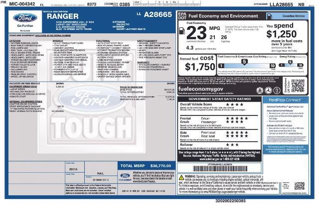 2020 Ford Ranger Lariat — photo 1 of 24