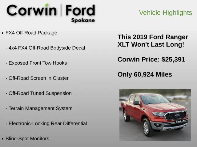 2019 Ford Ranger - $25,391