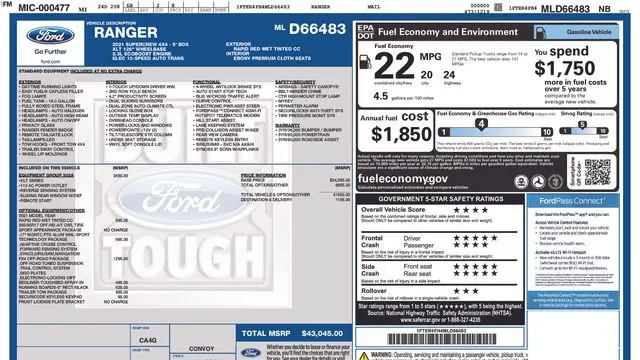 2021 Ford Ranger Lariat