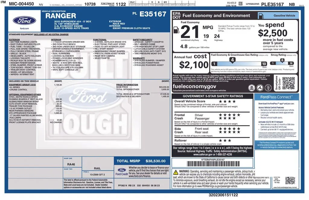 2023 Ford Ranger - $33,195
