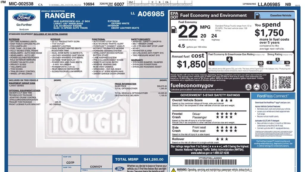 2020 Ford Ranger XL
