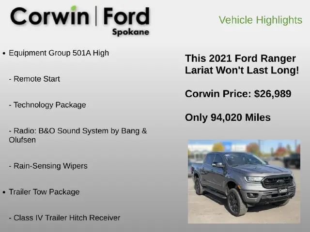 2021 Ford Ranger - $26,989