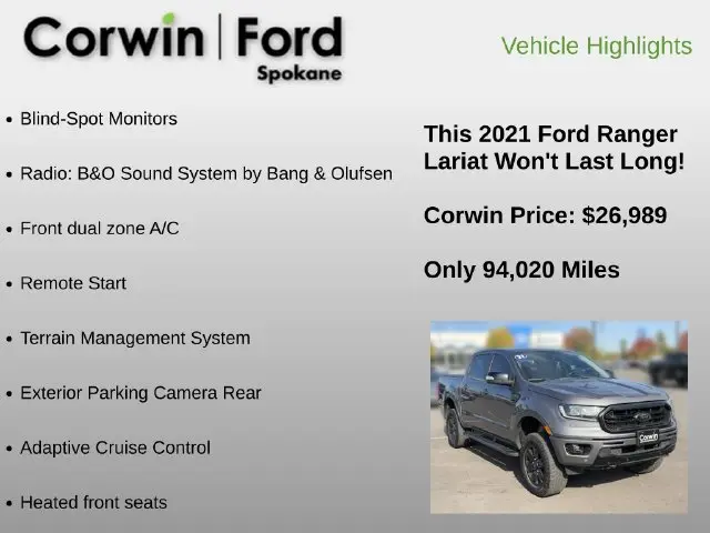 2021 Ford Ranger - $26,989