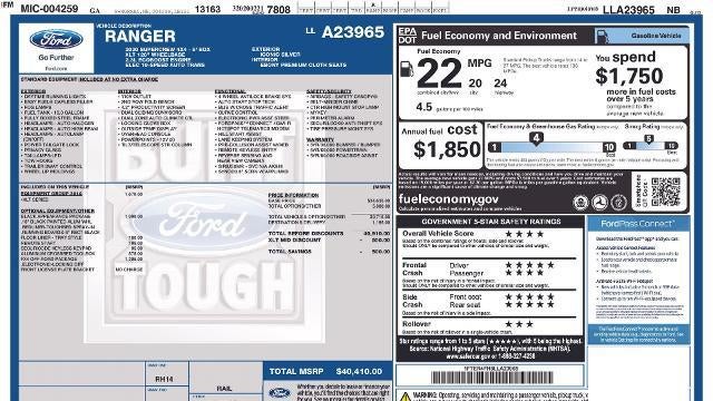 2020 Ford Ranger Lariat