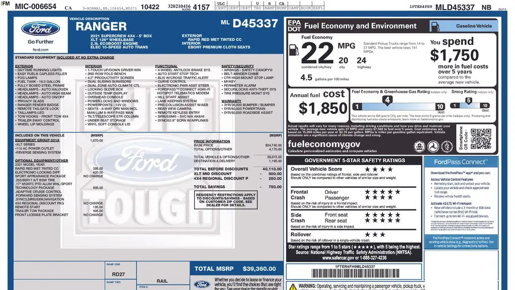 2021 Ford Ranger XL