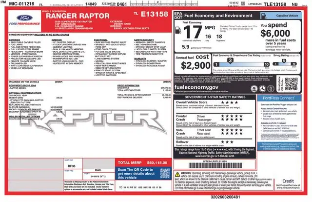 2026 Ford Ranger - $58,155