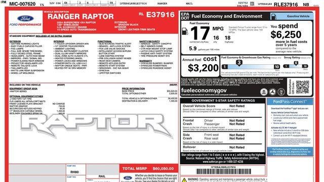 2024 Ford Ranger Raptor