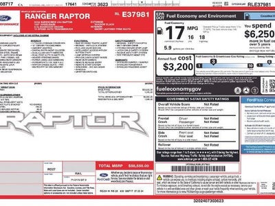 2024 Ford Ranger 4X4 Raptor 4DR Supercrew 5.0 FT. SB