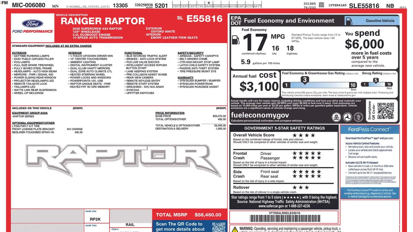 2025 Ford Ranger Raptor
