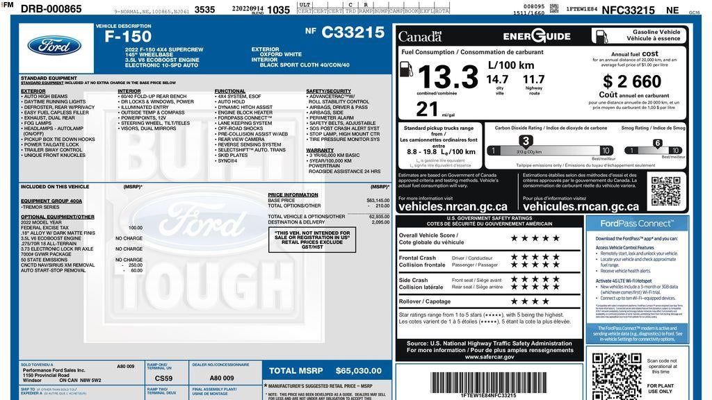 2022 Ford F-150 Tremor