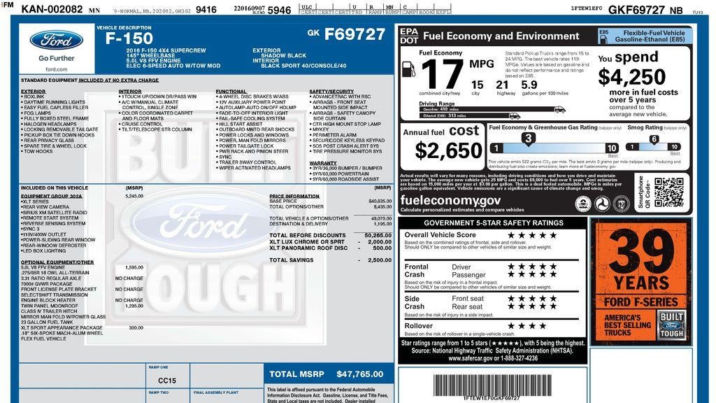2016 Ford F-150 XLT