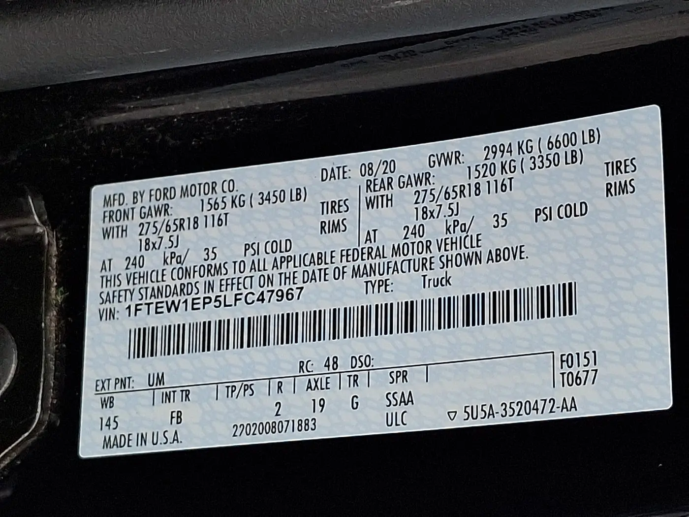 2020 Ford F-150 - $25,995