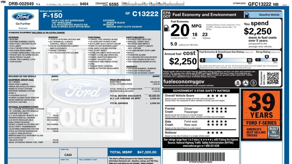 2016 Ford F-150 Lariat