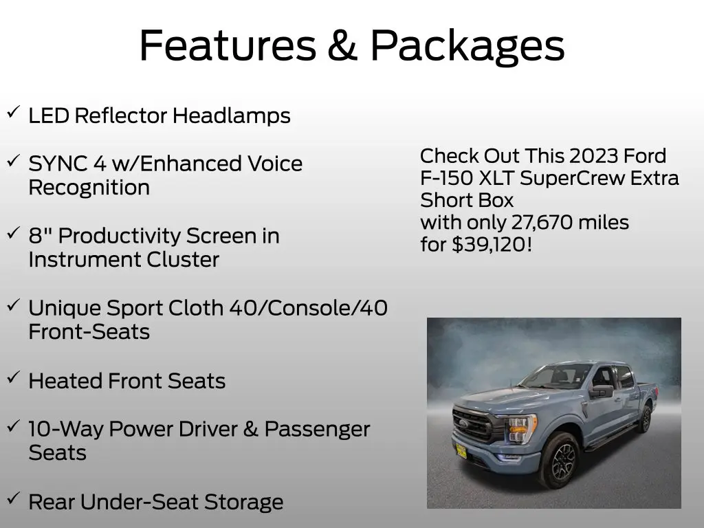 2023 Ford F-150 - $39,120