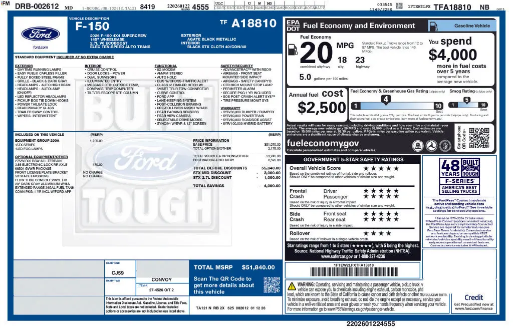2026 Ford F-150 - $44,995