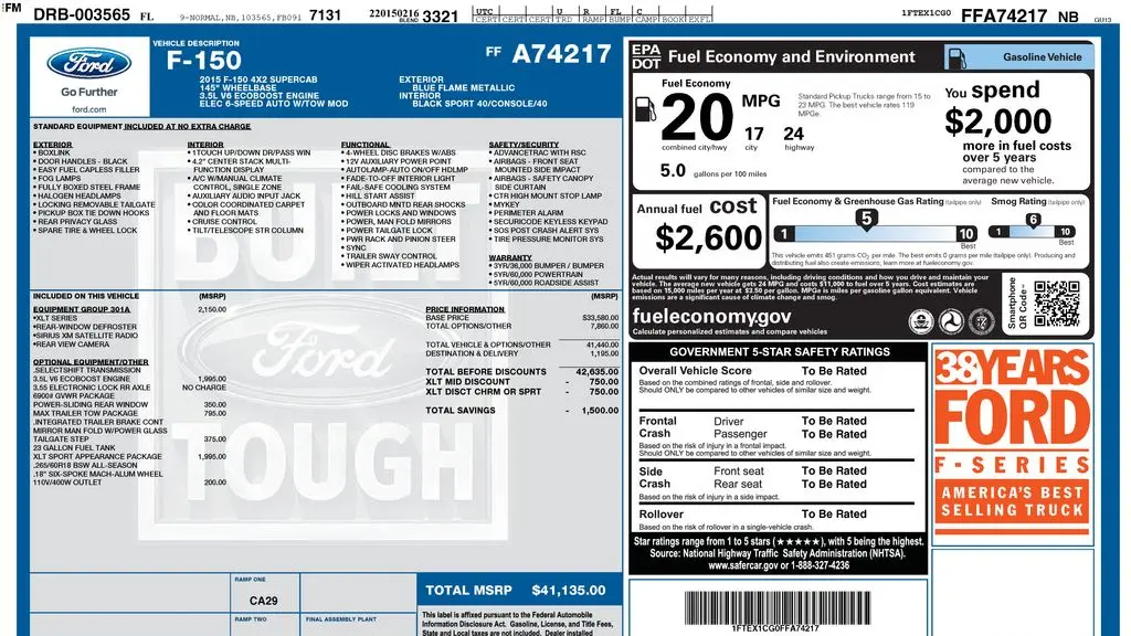 2015 Ford F-150 XL