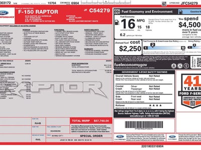 2018 Ford F-150 4X4 Raptor 4DR Supercab 5.5 FT. SB