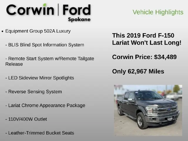 2019 Ford F-150 - $34,489