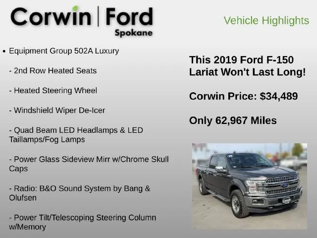 2019 Ford F-150 - $34,489
