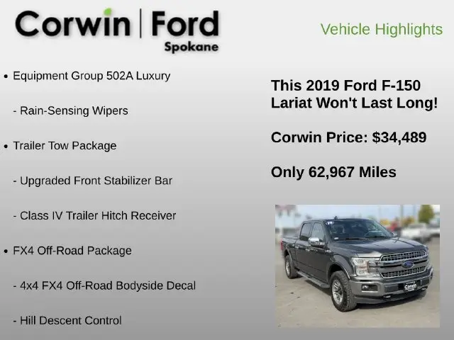 2019 Ford F-150 - $34,489