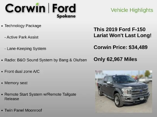 2019 Ford F-150 - $34,489