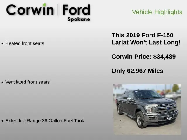 2019 Ford F-150 - $34,489