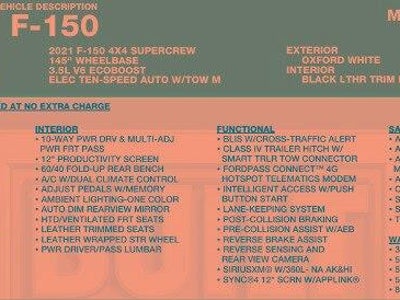 2021 Ford F-150 4X4 XL 4DR Supercrew 6.5 FT. SB