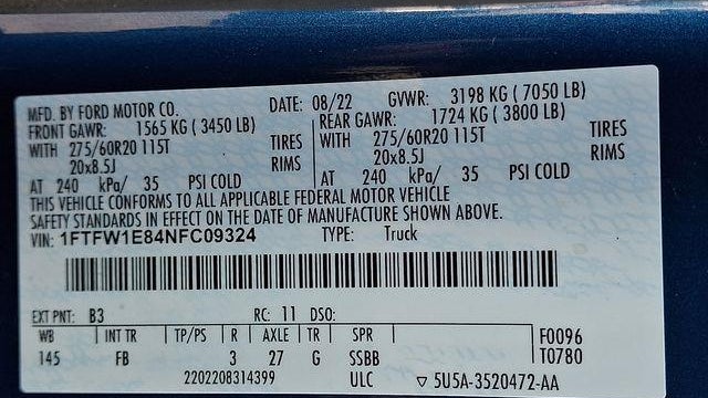 2022 Ford F-150 Platinum