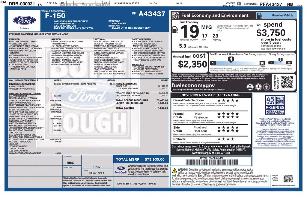 2023 Ford F-150 - $39,900