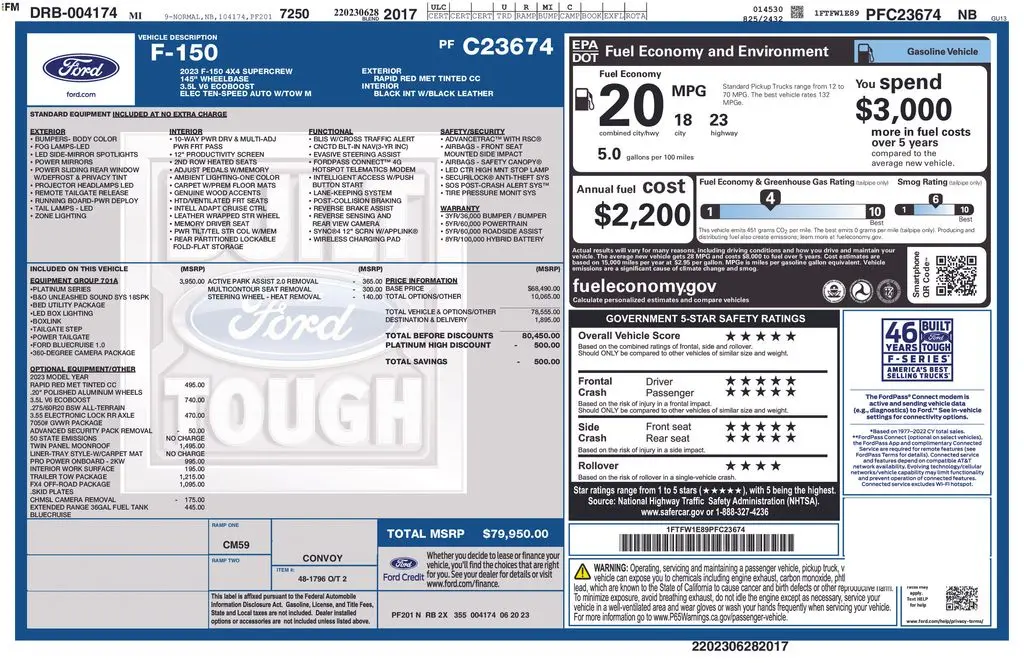 2023 Ford F-150 - $51,000