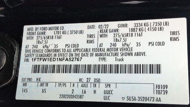 2022 Ford F-150 Platinum