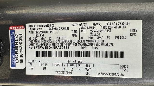 2022 Ford F-150 Platinum