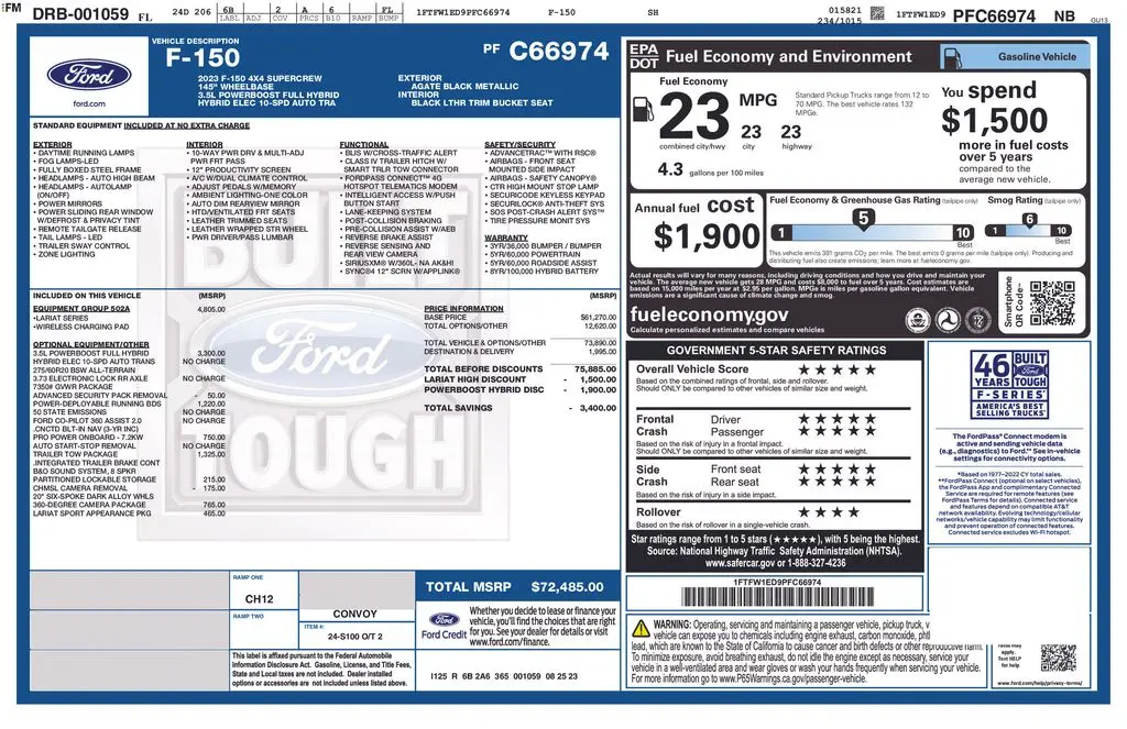 2023 Ford F-150 - $45,200