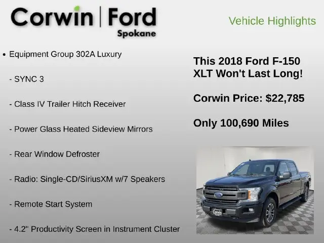 2018 Ford F-150 - $22,785