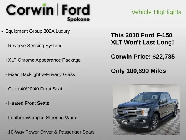 2018 Ford F-150 - $22,785