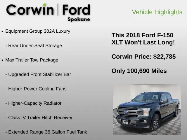 2018 Ford F-150 - $22,785