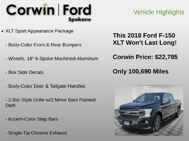 2018 Ford F-150 - $22,785