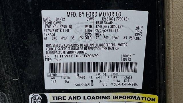 2012 Ford F-150 Lariat