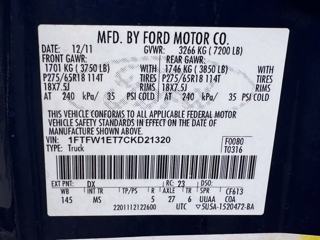 2012 Ford F-150 - $13,000
