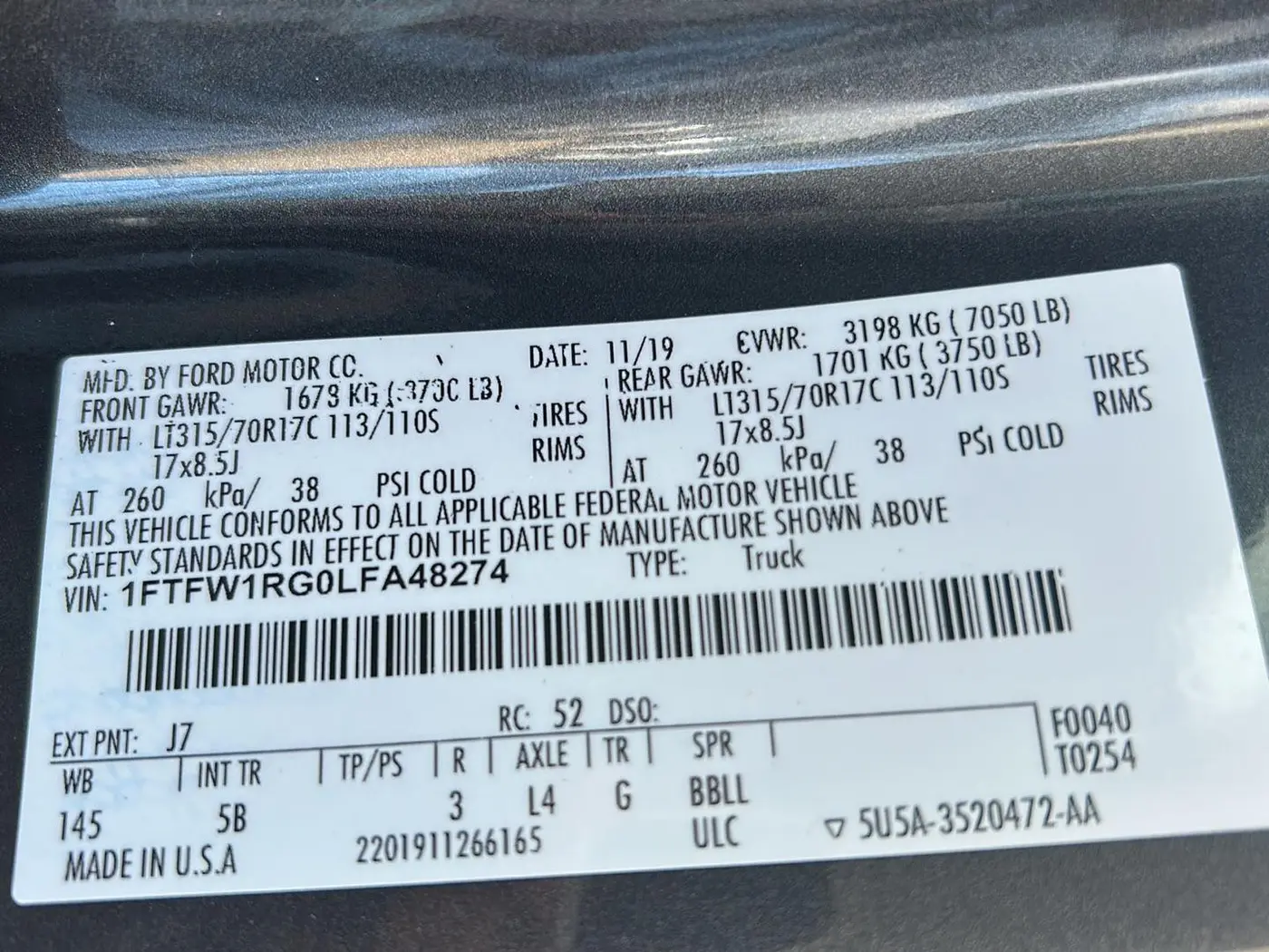2020 Ford F-150 - $39,725