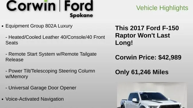 2017 Ford F-150 Raptor