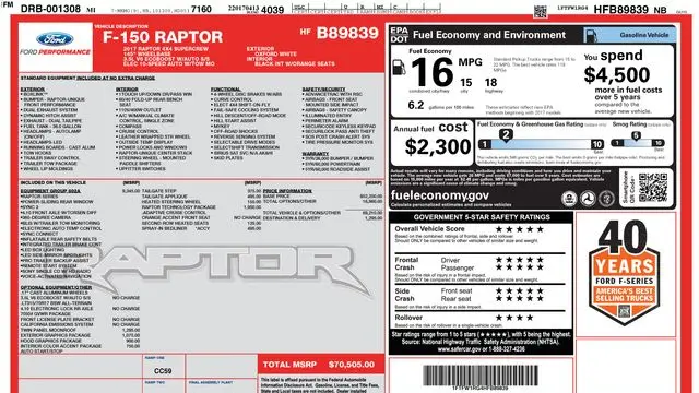 2017 Ford F-150 Raptor