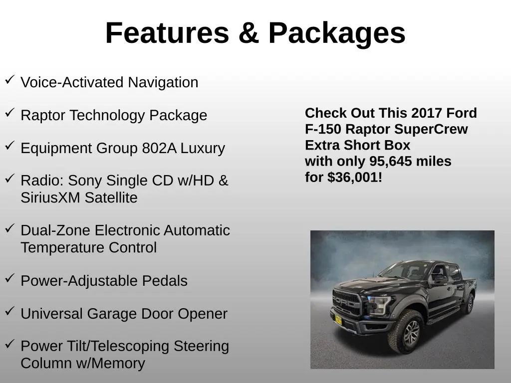 2017 Ford F-150 - $36,001