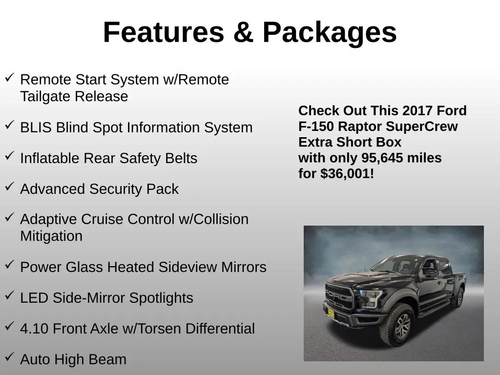 2017 Ford F-150 - $36,001