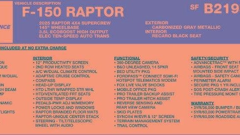 2025 Ford F-150 Raptor