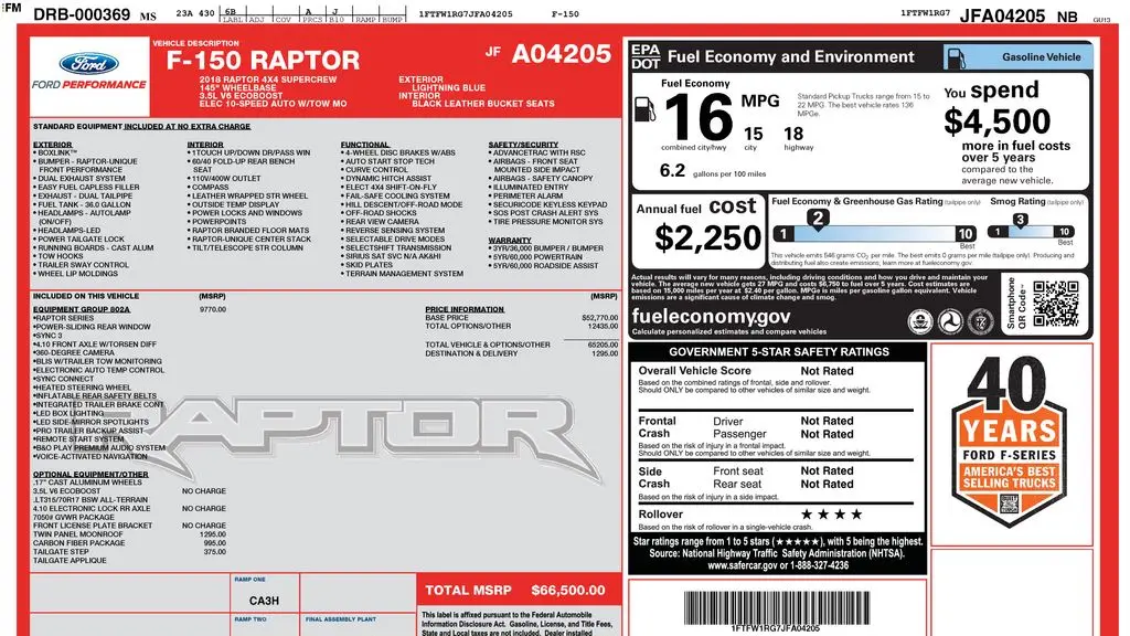 2018 Ford F-150 Raptor