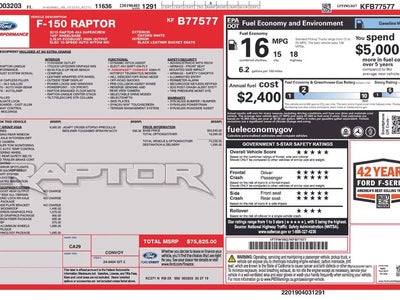 2019 Ford F-150 4X4 Raptor 4DR Supercrew 5.5 FT. SB