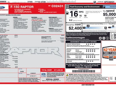 2019 Ford F-150 4X4 Raptor 4DR Supercrew 5.5 FT. SB